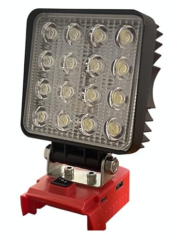 LED Work Light for Milwaukee m18 18v Series Battery 3W LED x 16=48W 4800LM Cordless Flashlight Battery Light with Low Voltage Protection for Camping Workshop Outdoor Emergencies -  Fonykadpt