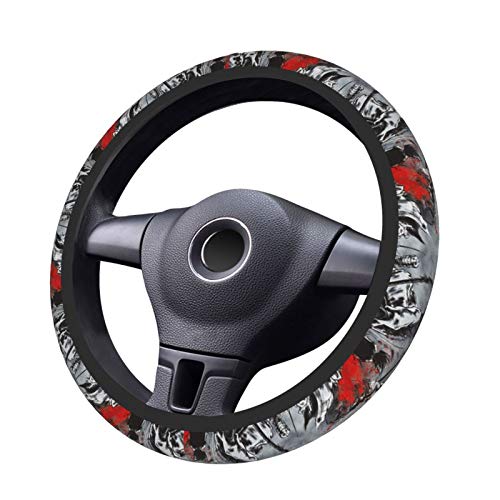 Afro Samurai Car Steering Wheel Covers Accessories Suitable for Most Breathable Anti-Slip Durable Elasticity Steering Wheel Protector Universal 15 Inch Fit Most Sedan SUV