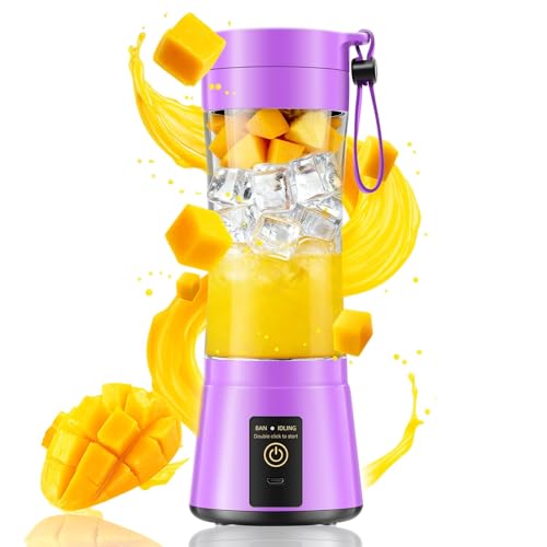 Image of Personal Size Portable Blender Make Smoothies - Mini Blender 12oz Juice Cup | Powerful Blending with 6 Stainless Steel Blades, BAP-Free, Lightweight, Easy Clean,Suit in Travel /Office /Gym /Picnic / Sports