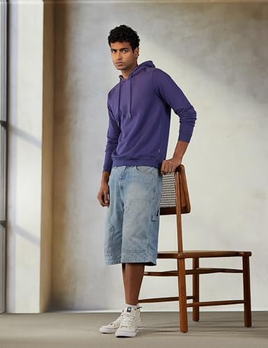 Image of Van Heusen Men's Hooded Neckline Full Sleeve Premium Cotton Blend Sweatshirt for Men | Effortless Styling | Comfort Wear