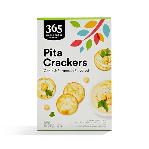 Image of 365 by Whole Foods Market, Cracker Pita Parmesan & Garlic, 5 Ounce