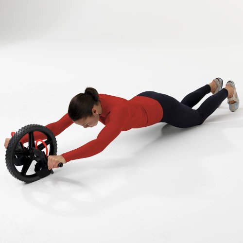 Image of Lifeline Power Wheel for At Home Full Body Functional Fitness Strength including Abs & Core, Lower Body and Upper Body with Foot Straps for More Workout Options , Black