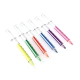 KICHOUSE Evidenziatori a Forma di Siringa Design Originale e Funzionale Set di 6 in Plastica Rigida, Penne Fluorescenti per Scrap Booking e Ufficio per Insegnanti e Dentisti