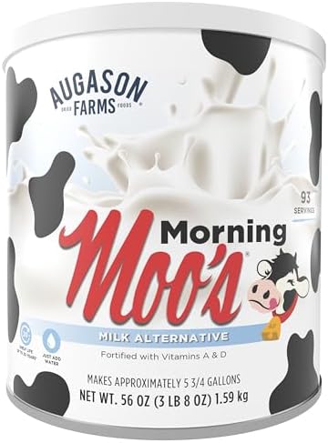 Augason Farms Morning Moo's Low Fat Milk Alternative 3 lbs 8 oz No. 10 Can