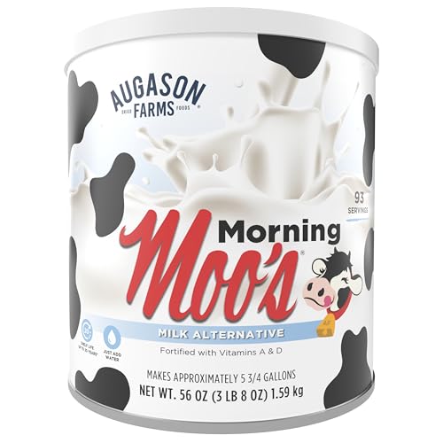 Morning Moo’s Milk Alternative Can, 93 Servings, 20 Year Shelf Life, Certified Gluten Free -...