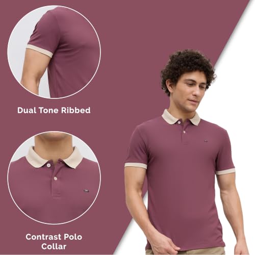 Image of Nostrum Mary Half Sleeve Polo T-Shirt with Two-Tone Collar, Stylish T Shirt for Men, Polo Tshirts for Men, Cotton T Shirt for Man, Casual Tshirt for Mens Boys