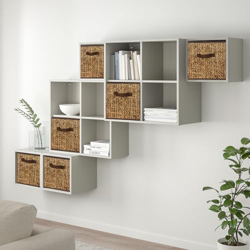 homyfort 12x12 Cube Storage Bins - Fabric Cubby Bins with Dual Handles, Collapsible Storage Organizer for Shelf, Closet, Nursery, Set of 6 （Not Rattan Weaving）