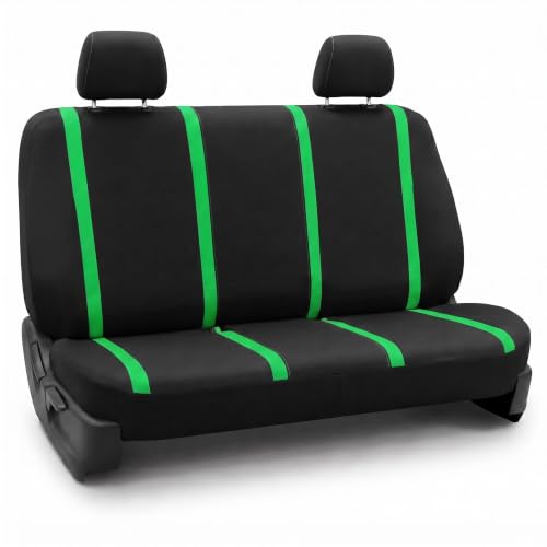 Image of FH Group Car Seat Covers Rear Set Cloth - Car Seat Covers with Removable Headrest,Universal Fit,Automotive SeatCovers,Washable Car SeatCover for SUV,Sedan,Van Green