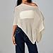 Usweetie Women Sheer Knit Poncho Top Mesh Beach Cover Up Light Yellow