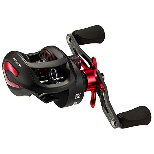 Piscifun Phantom X Baitcasting Fishing Reels, Left Handed 7.6:1 Gear Ratios, Carbon Reel Handle, 18lb Carbon Drag, Centrifugal Brake, Ultra Smooth Baitcaster