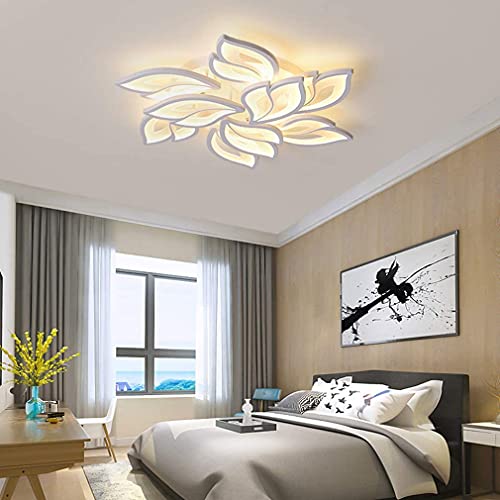 Plafond LED rectangulaire à pétales pour éclairage salon chaleureux