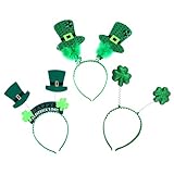 VALICLUD 3 Stk. Patricks Day Stirnband Grün Shamrock Zylinder Hut Reifen Glück Klee Kopfschmuck Irische Party Boppers Headwrap für Irische Party Zugunsten Zufälligen Stil