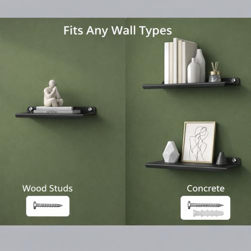 Image of OrganizeMee Metal Small Wall Mounted Shelves,Bluetooth Speaker,Wi-Fi Camera Stand Corner Floating Shelf for Living Room & Bedroom,Home Decor Items Plant Pot mounting Racks, Speaker Stand(Black)