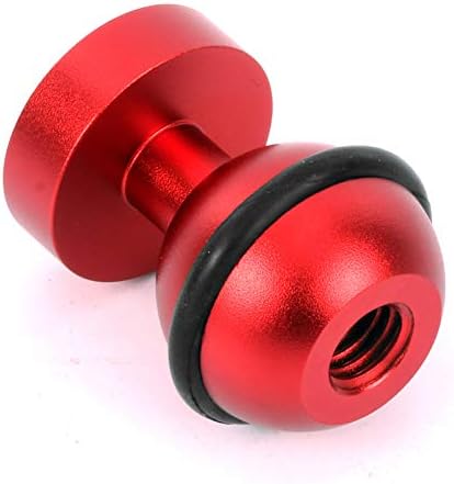 Metal Camera Ball Head Mount, 1-Inch Diameter, 1/4-Inch Hot Shoe Bracket for Diving Light (Red)