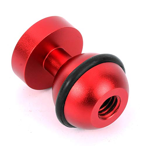 Metal Camera Ball Head Mount, 1-Inch Diameter, 1/4-Inch Hot Shoe Bracket for Diving Light (Red)