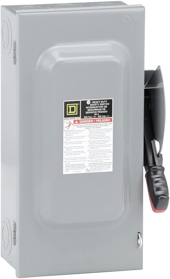 Interruttore Di Sicurezza Square D HU362 60A 600V 3 Poli Non Fusibile – Nuovo