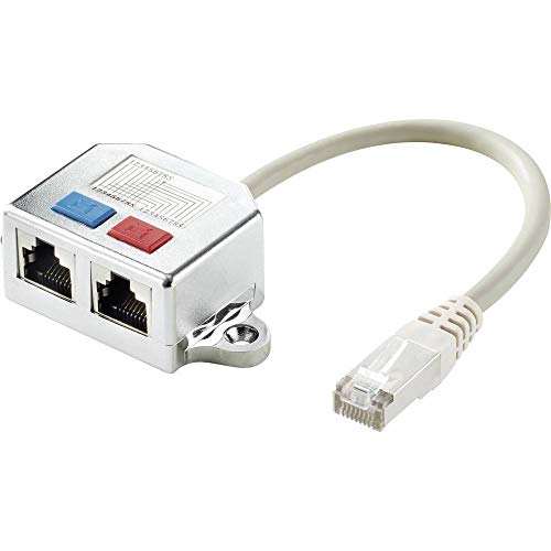 RENKFORCE RJ45 réseau informatique Adaptateur en T CAT 5e [2x RJ45 femelle - 1x RJ45 mâle] 15.00 cm métal