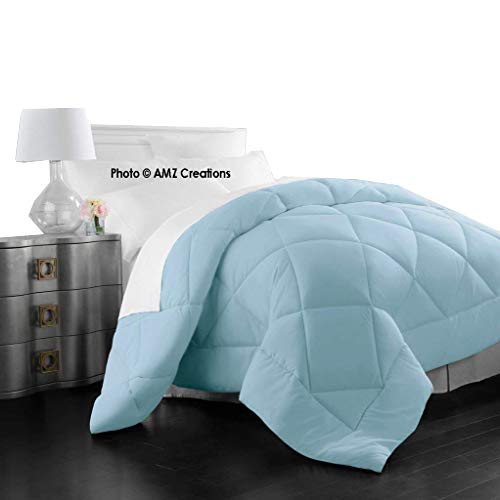 AMZMicrofibre 999 Tc Reversible Comforter (Sky Blue_King)