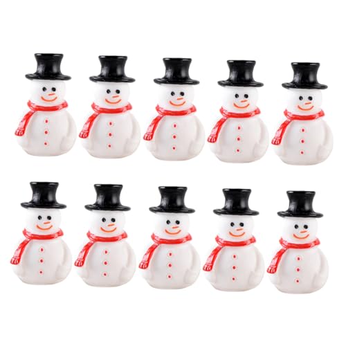 FIXOSHEE 10 Pièces Mini Figurines Bonhomme de Neige Résine Lot de Décorations Micro Paysage Noël pour Chambre et Bureau