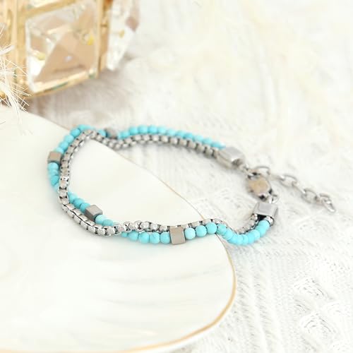 Pulsera doble ajustable de acero inoxidable para hombre miniatura 6