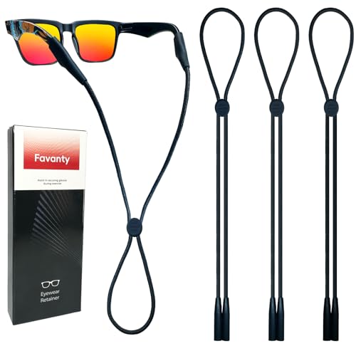Favanty Non-Slip Cotton Cord Glasses Strap 3-Pack