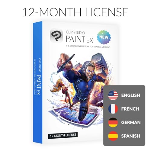 CLIP STUDIO PAINT EX - New | 12 Months License | 1 Device | for PC, macOS, iPad, iPhone, Galaxy, Android, Chromebook