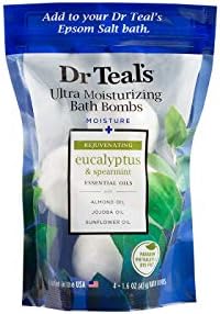 Dr Teal's Ultra Moisturizing Bath Bombs+ Rejuvenating Eucalyptus & Spearmint Essential Oils