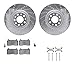 Dynamic Friction Company Front Brake Rotors-Drilled and Slotted-Silver with 5000 Advanced Brake Pads includes Hardware 7512-16006