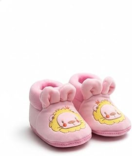 حذاء فرو للأطفال حديثي الولادة من الجنسين برقبة مرتفعة، حذاء لخطوات مشي طفلك الأولى بتصميم مطبوع، متعدد الألوان، 12 سم