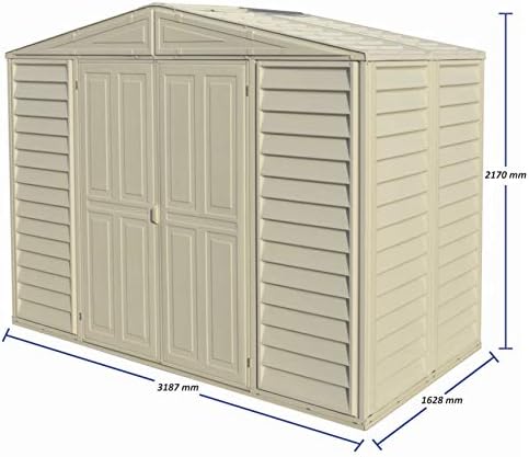 Duramax WoodBridge5 10' x 5' Plastic Garden Shed with Foundation Kit - Ivory