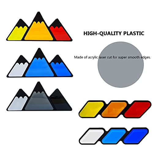 Zbosrma Tri-Color Grille Badge Hood Front Emblem Car Truck Decoration Compitable With Toyota Tacoma 4Runner Tundra Sequoia Rav4 Highlander Car Accessories(Triangle-Red) #TOP5