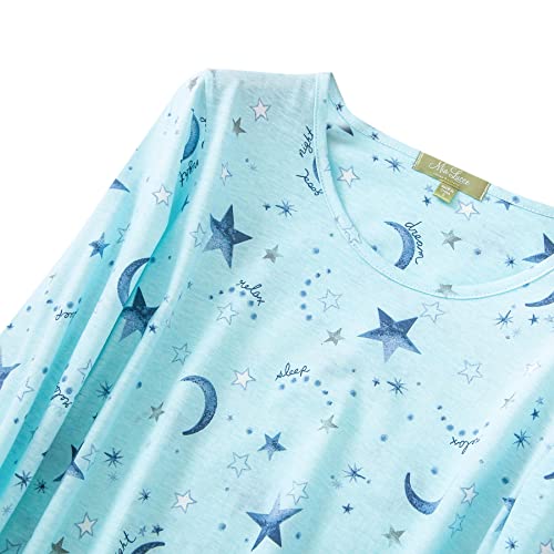 Zando Nightgowns For Women Cotton Night Gown For Ladies Cartoon Pajamas For Women Women's Nightgowns & Sleepshirts Long Sleeve Nursing Nightgown Maternity Pajamas Sleep Shirts Long Green Star X-Large #TOP2