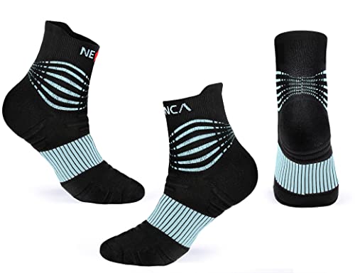 NEENCA Kurze Kompressionssocken, Atmungsaktiv Kurze Sportsocken für Damen und Herren zur Schmerzlinderung, Sportschutz, Laufen, Sport– 1 Paar