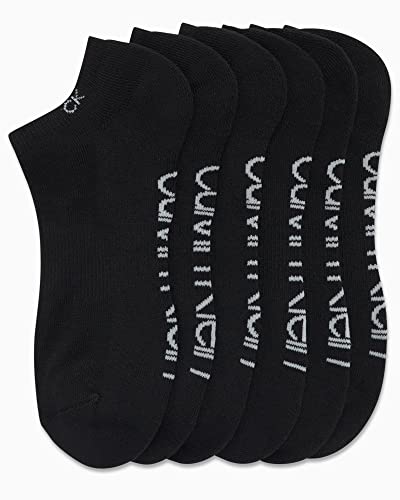 Image of Calvin Klein Mens No Show Socks - 6 Pack Soft Cotton Blend Cushioned Athletic Low Cut Socks for Men for Sports and Running