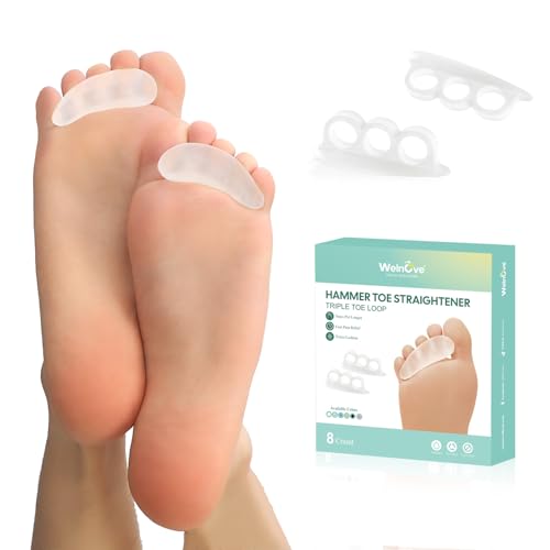 Welnove 8 almohadillas para dedos de martillo, almohadillas para dedos de martillo, cojines para dedos de martillo, cojines para curvos, torcidos, rizados, garras, apoyo suave y reorientación (3