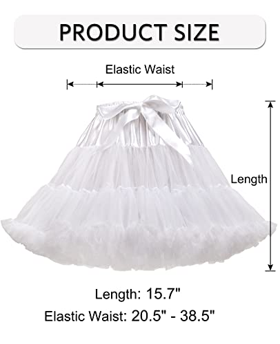 Tulle Petticoats for Women Elastic Waist Chiffon Petticoat Puffy Party Cosplay Underskirt Multi-Layer Short Tutu Skirt3