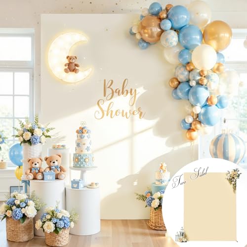 Square Arch Backdrop Cover 6.6 x 5.2 FT – Rectangle Backdrop Cover Square Arch Cover, Wrinkle-Free Square Spandex Photo Backdrop for Wedding Ceremony Birthday Party Baby Shower(Ivory Champagne)