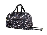 Lucas Designer Carry On Luggage Collection - Lightweight Pattern 22 Inch Duffel Bag- Weekender Overnight Business Travel Suitcase with 2- Rolling Spinner Wheels (Spot-Light)