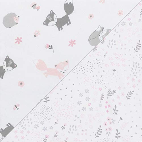 Image of Sammy & Lou Girl Forest 2-Pack Microfiber Fitted Crib Sheet Set, Fits Standard Crib Mattress 28 in x 52 in; Fully Elasticized,