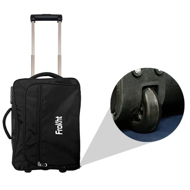 GREYFAB Business Briefcase for Men Women 15 inch Water Resistant Office Bag | Laptop Trolley Bag Cabin Size Overnighter 2 Wheels Bag (Black)-image-17
