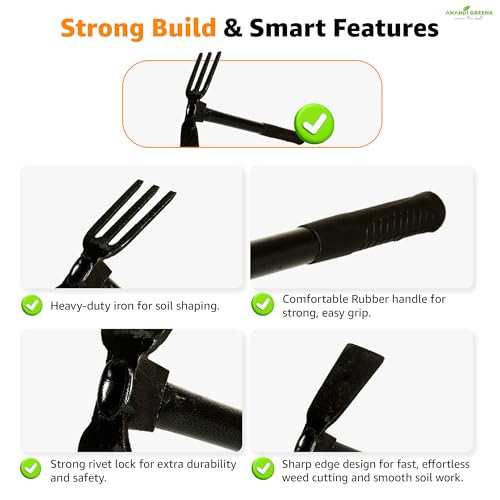 Image of Anandi Green's Metal Agriculture Garden Spectacular Heavy Duty Plastic Handle Gardening Tools Set for Gardening (Pruning Saw Folding)