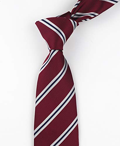 Image of Elfeves Men's Modern Striped Patterned Formal Ties College Daily Woven Neckties