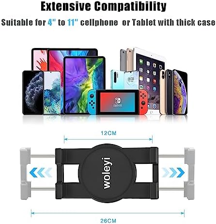 Samochodowy uchwyt na tablet z gniazdem CD, woleyi uniwersalny uchwyt na tablet z pełnym obrotem do iPada Pro 9,7, 10,5, 11 Air Mini 5 4 3 2, Samsung Galaxy Tabs, iPhone, więcej telefonów komórkowych