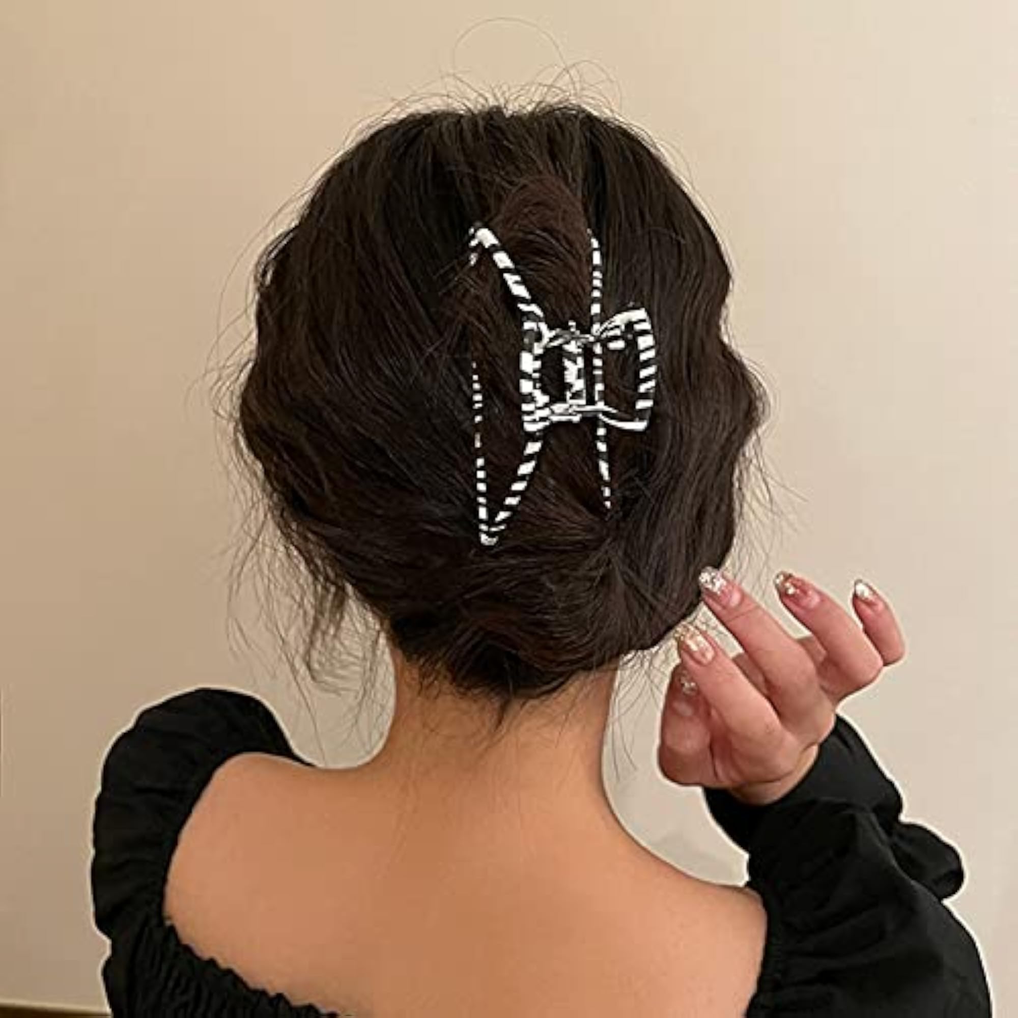 3PCS Checkered Large Hair Claw Clips for Women