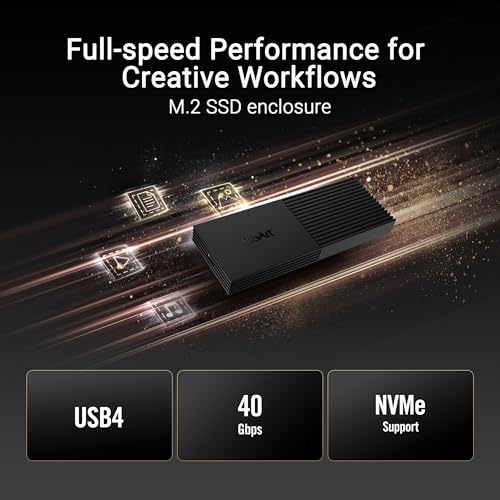 Image of ASUS ProArt PA40SU SSD Enclosure - USB4 40 Gbps, USB-C, Tool Free Installation, NVMe SSD Support, Smart Cooling, Ultraslim, Compatible with Windows 11 and macOS, 1 Year Warranty
