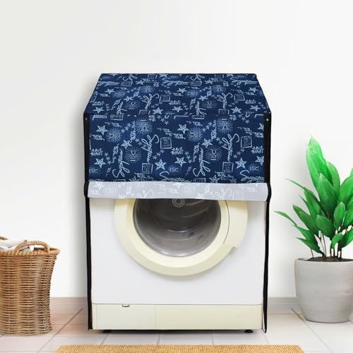 Image of Lithara Front Load Fully Automatic Washing Machine Cover for LG, Samsung, IFB, Whirlpool, Suitable for 7 kg & 7.5 KG - Waterproof, Dustproof Cover (Print-4)