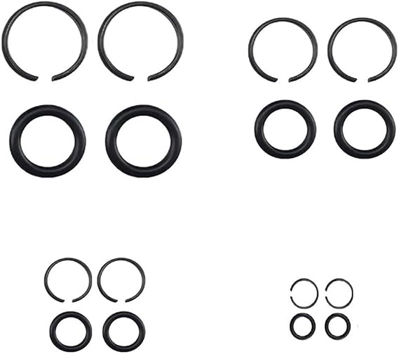 2 Sets Metal Retainer Rings With O-rings For 3/8 1/2 3/4 1 Inch Square Drive For Impact Wrench Socket Repair Kit Black(1inch)