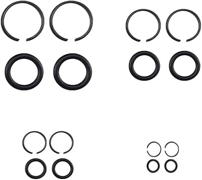 2 Sets Metal Retainer Rings With O-rings For 3/8 1/2 3/4 1 Inch Square Drive For Impact Wrench Socket Repair Kit Black(1inch)