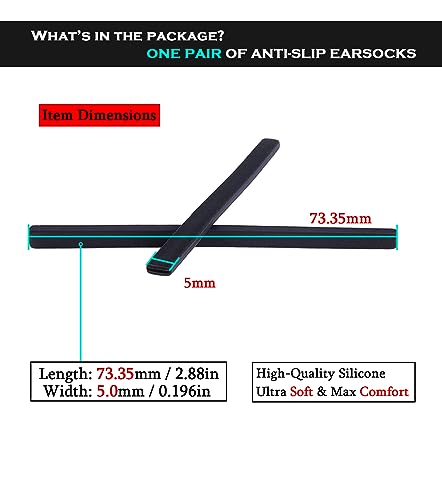 Replacement Earsocks for Oakley Tincup OX3184/Tincup 0.5 OX5099/Pitchman OX8050/Pitchman R OX8105/Pitchman Asian Fit OX8096/Wheel House RX OX8166 Eyeglasses Frame3
