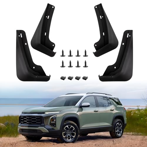 Image of PSLER Fit for Equinox ACTIV /LT /RS 2024 2025 Mud Flaps Set of 4PCS Mud Guard Kit Splash Guards Mudguards Mudflaps with Hardware Kits Front and Rear for Equinox Accessories（Not for EV Model）